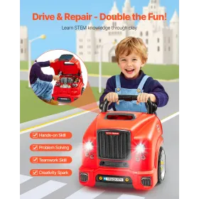 Motor Toy Kids Mechanic Car Repair Set med aftagelige dele rød
