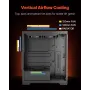 PC Gaming Case Mid-Tower Computer Case med 2 fans til ATX