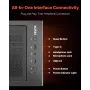 PC Gaming Case Mid-Tower Computer Case med 2 fans til ATX