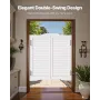 Swinging Cafe Doors, Arched Top Interior Saloon Doors 81.3 x 91.4 cm, Double Action Made of Pine Wood, with Hinges & Hardware Ki