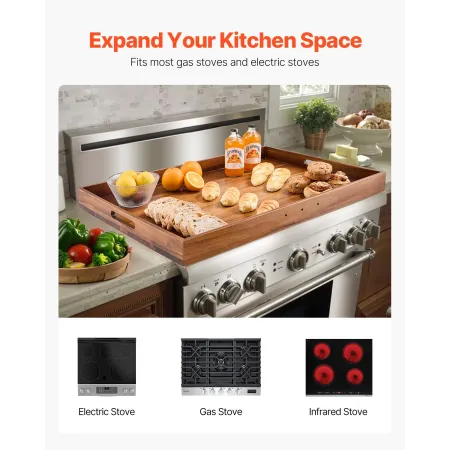 Noodle Board komfur Cover Acacia Wood Top Cover Kitchen
