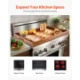  Noodle Board Stove Cover, Stove Top Cover Board for Gas Burner & Electric Stove, Acacia Wood Cutting Board with Built-in H