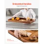  Noodle Board Stove Cover, Stove Top Cover Board for Gas Burner & Electric Stove, Acacia Wood Cutting Board with Built-in H