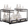 2-Tier Wire Pull Out Cabinet Under Sink Basket Organizer 10.7"x14.2" 2PCS
