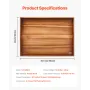  Noodle Board Stove Cover, Stove Top Cover Board for Gas Burner & Electric Stove, Acacia Wood Cutting Board with Built-in H