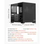 Mid-Tower PC Case, Dual Chamber, Gaming Computer Case with Tempered Glass Panels, Magnetic Dust Filter, Cable Management, for GP
