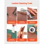 Leather Working Tools Kit, 61 PCS Leather Craft Tools with Portable Canvas Storage Bag, Engraving Punching Sewing Stamping Sandi