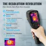 Thermal Imaging Camera, 320 x 240 Pixels Super Resolution with 2MP Visual Camera, 25Hz Refresh Rate Infrared Camera with -4℉~102