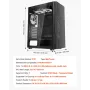 Mid-Tower ATX PC Gaming Case Computer Case Box med 3 x 120 mm