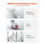 28L Rolling Ice Chest Cooler Cart Outdoor Stand Up Ice Bin on
