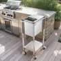 28L Rolling Ice Chest Cooler Cart Outdoor Stand Up Ice Bin on
