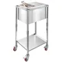 28L Rolling Ice Chest Cooler Cart Outdoor Stand Up Ice Bin on