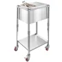 28L Rolling Ice Chest Cooler Cart Outdoor Stand Up Ice Bin on