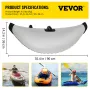 Kayak Outrigger Stabilizer, 2 PCS, PVC Inflatable Outrigger Float with Sidekick Arms Rod, Standing Float Stabilizer System Kit f
