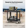 2-Shelf Utility Cart 550 lbs 31,3 x 17,7-tommer servicevogn med