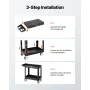 2-Shelf Utility Cart 550 lbs 31,3 x 17,7-tommer servicevogn med