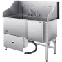 155 cm hundepleje badekar rustfrit stål w ramp vandfilter