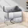 155 cm hundepleje badekar rustfrit stål w ramp vandfilter til