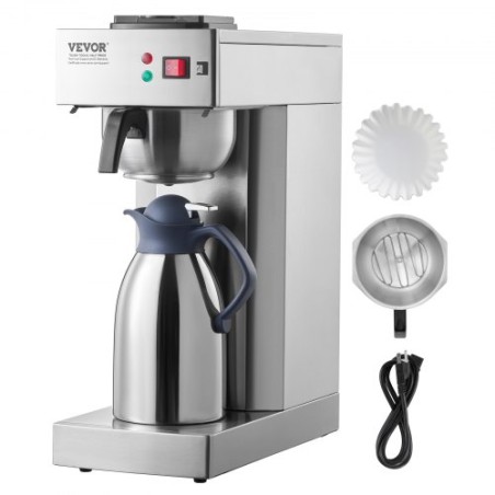 12 Cups Commercial Drip Coffee Maker with Thermal Carafe Restaurant Office