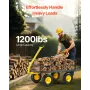 1200 Lbs Steel Garden Cart, Heavy Duty Pullable Garden Wagon Yard Cart, 2 in 1 Outdoor Metal Utility Wagon Yard Trailer with 13"