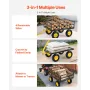 1200 Lbs Steel Garden Cart, Heavy Duty Pullable Garden Wagon Yard Cart, 2 in 1 Outdoor Metal Utility Wagon Yard Trailer with 13"