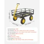1200 Lbs Steel Garden Cart, Heavy Duty Pullable Garden Wagon Yard Cart, 2 in 1 Outdoor Metal Utility Wagon Yard Trailer with 13"