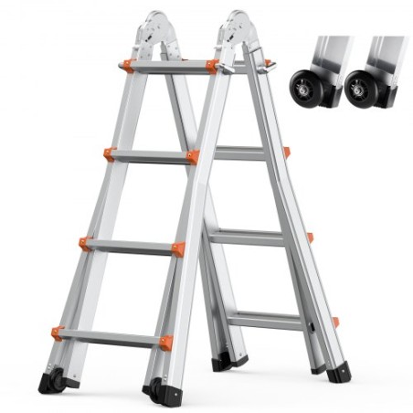 Telescoping Ladder A Frame 15 FT Extension Multi-Function for Homework