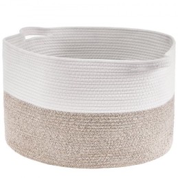 Cotton Rope Storage Basket 87L Woven Blanket Basket 20 x 20 x 14 in