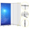 Floor Standing Sneeze Guard, 48"x80" Roll Up Banner Stand, Portable Pull-Out Standing Divider, Stand Roll Up Banner for Cafe,