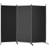 Room Divider 3Panel Folding Privacy Screen 89"x20.3"x72.8"Office Dark Black