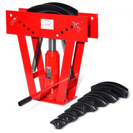 Hydraulic Pipe Bender, 16 Ton Manual Pipe Bending Tool with 8 Dies