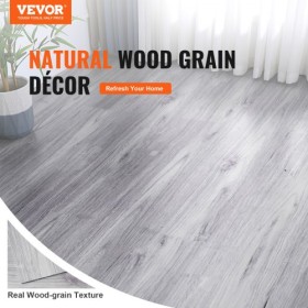 Self Adhesive Vinyl Floor Tiles 20PCS 0.62mm Thick Light Gray Wood Grain