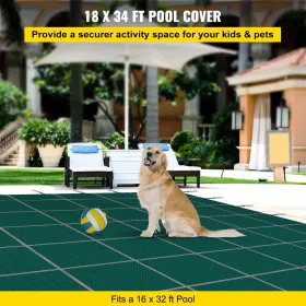 Inground Pool Safety Cover Winter Pool Cover 18 x 34 ft with Left Step