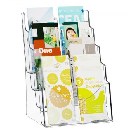 Acrylic Brochure Holder 8.5 x 11 inch 4-Tier Literature Display Stand Rack