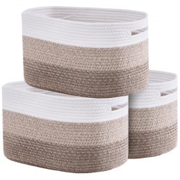 Cotton Rope Basket 3 Packs 22L Woven Storage Basket for Organizing