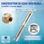 Deep Well Submersible Pump, 750W 230V/50Hz, 105L/min 62 m Head, 20 m Cord & Automatic Pressure Switch, 8.9 cm Stainless Steel Wa