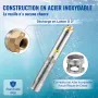 Deep Well Submersible Pump, 1100W 230V/50Hz, 190L/min 57 m Head, with 20 m Cord & External Control Box, 10.2 cm Stainless Steel 
