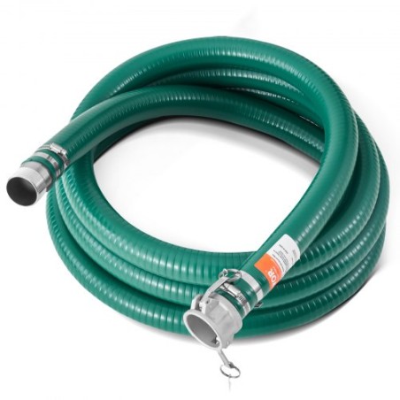Suction Hose 2 in x 20 ft Green High Quality Hose Complete Fittings