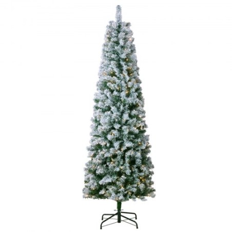 Juletræ 6.5ft Prelit flokede Xmas Tree med 250 LED -lys 814 tip
