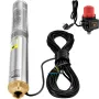 Deep Well Submersible Pump, 550W 230V/50Hz, 50L/min 89 m Head, 20 m Cord & Automatic Pressure Switch, 8.2 cm Stainless Steel Wat