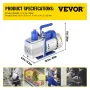 Vacuum Pump, 10CFM 1 HP, Two-Stage Rotary Vane Vacuum Pump, 220V 5 PA Facility HVAC Refrigerant Air Tool for HVAC, Auto AC Refri