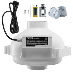 4" to 4.5" Radon Mitigation Fan System Kit Quiet 190 CFM Inline Duct Fan