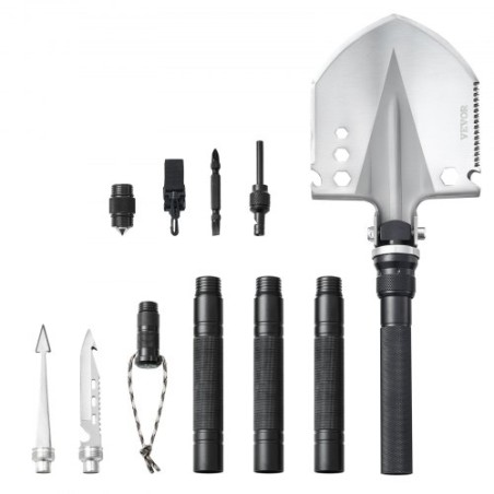 Survival Shovel 13 in 1 Camping Shovel Folding Multitool Portable Compact