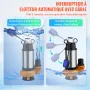 Submersible Water Pump, 2200W 60000L/H, with 8 m Cord and Automatic Tethered Float Switch, Portable Stainless Steel for Dirty or