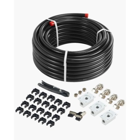 Air Compressor Line Kit 3/4'' x 100FT PU Air Compressor Line System Black