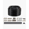 Air Compressor Line Kit 3/4'' x 200FT PU Air Compressor Line System Black