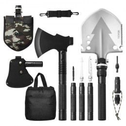 Survival Shovel Survival Ax 16-in-1 Camping Folding Shovels med Hatchet