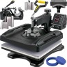 Heat Press Machine 15 x 15 tommer 8 i 1 varmepresse 1000W Sublimering Machine 360 ​​° Rotation Swing Away Heat Press 8 i 1 Shirt