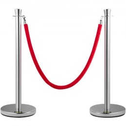 Crowd Control Stanchion Stanchion Set 2 stykker sæt med rødt fløjl reb