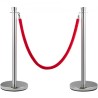 Crowd Control Stanchion Stanchion Set 2 stykker sæt med rødt fløjl reb